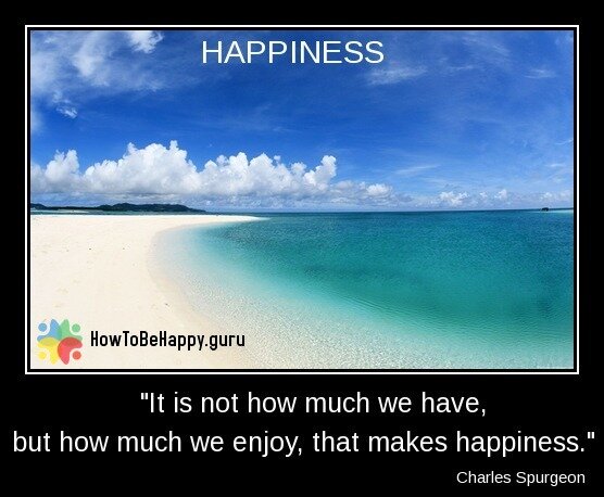 Happiness quote beach